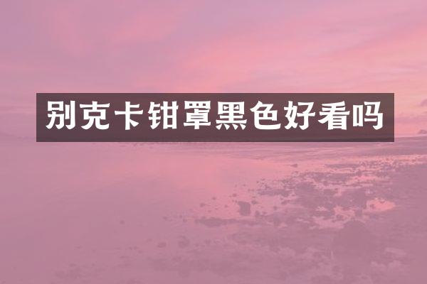 别克卡钳罩黑色好看吗