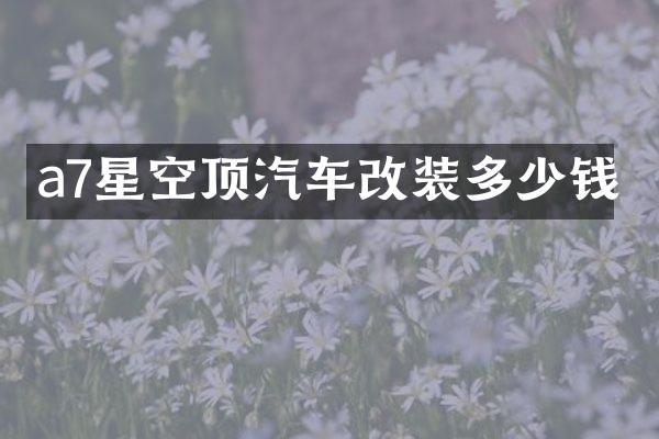 a7星空顶汽车改装多少钱