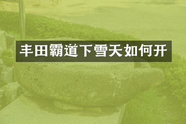 丰田霸道下雪天如何开