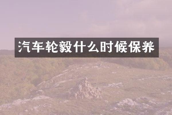 汽车轮毅什么时候保养