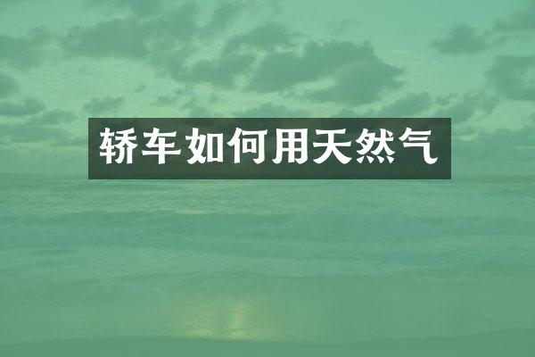 轿车如何用天然气