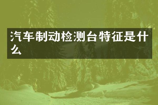 汽车制动检测台特征是什么