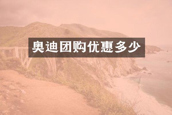 奥迪团购优惠多少