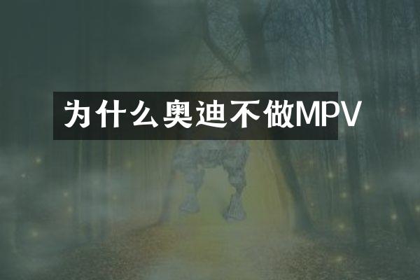 为什么奥迪不做MPV