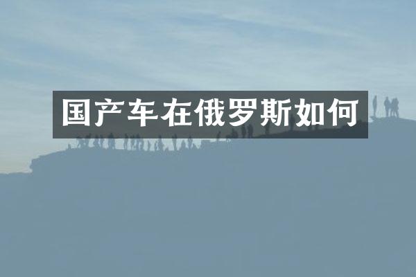 国产车在俄罗斯如何