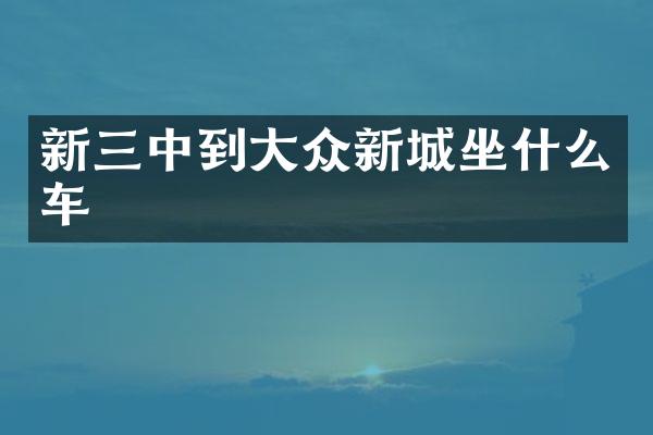新三中到大众新城坐什么车
