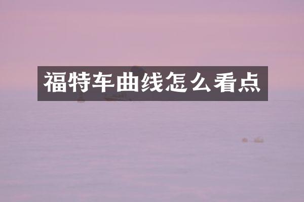 福特车曲线怎么看点