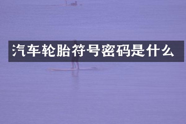 汽车轮胎符号密码是什么