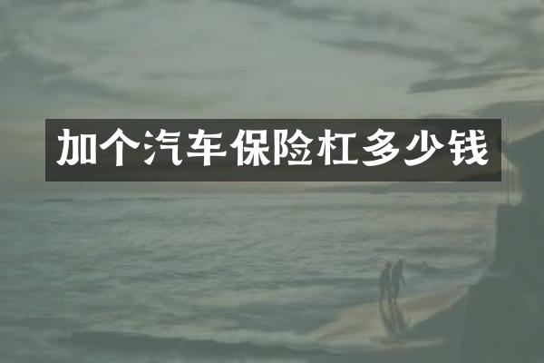 加个汽车保险杠多少钱