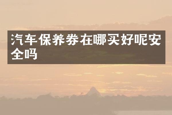 汽车保养券在哪买好呢安全吗