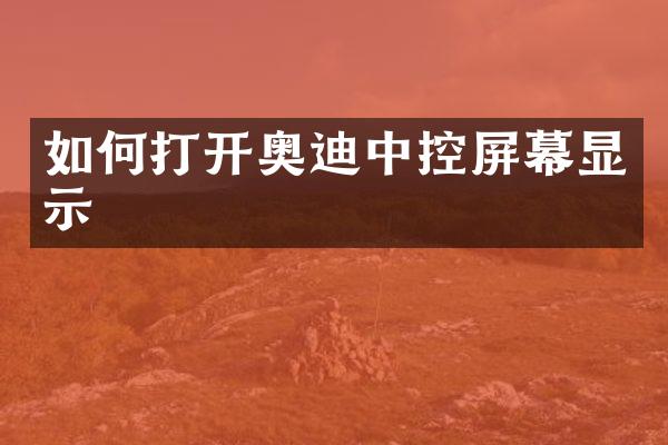 如何打开奥迪中控屏幕显示