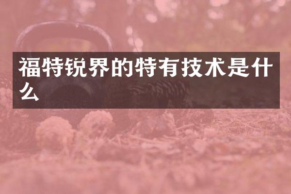 福特锐界的特有技术是什么