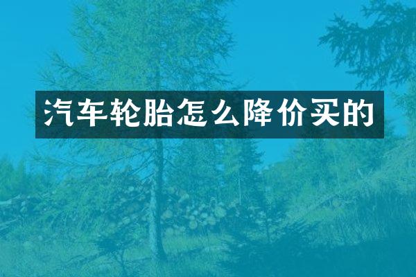 汽车轮胎怎么降价买的