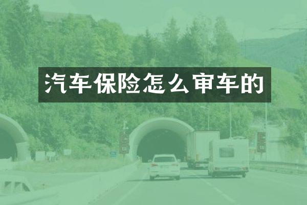 汽车保险怎么审车的