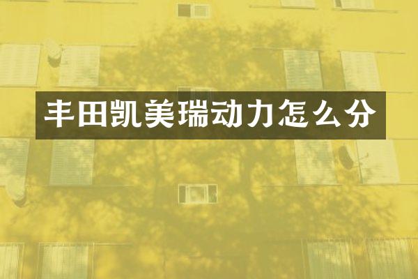 丰田凯美瑞动力怎么分