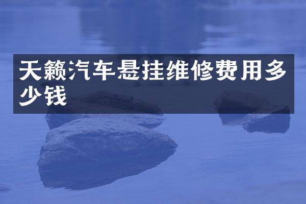 天籁汽车悬挂维修费用多少钱