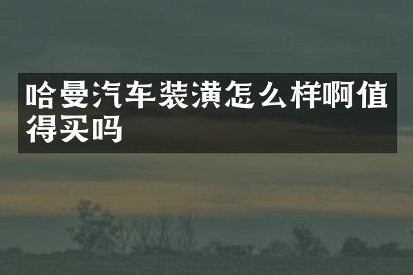 哈曼汽车装潢怎么样啊值得买吗