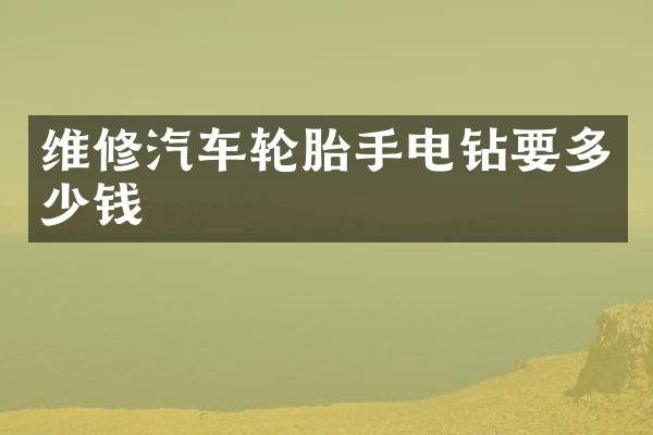 维修汽车轮胎手电钻要多少钱
