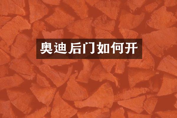 奥迪后门如何开