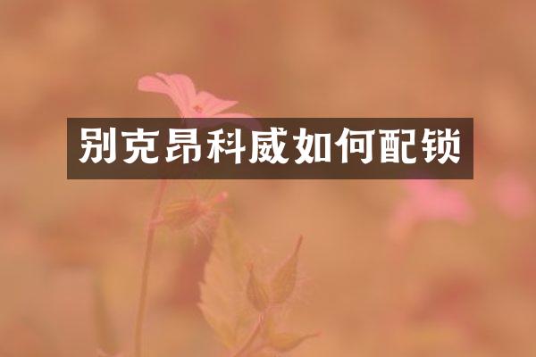 别克昂科威如何配锁