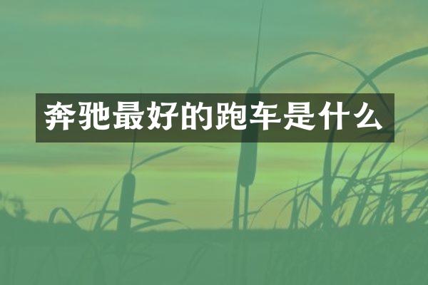 奔驰最好的跑车是什么