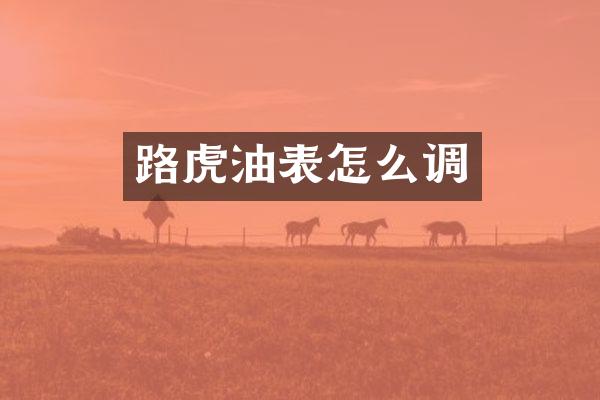 路虎油表怎么调