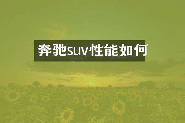 奔驰suv性能如何