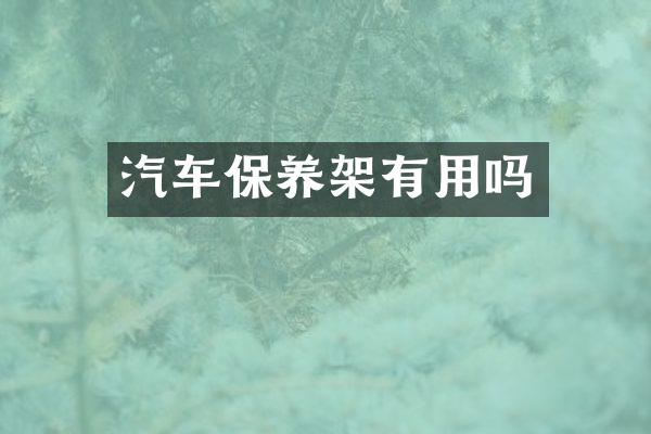 汽车保养架有用吗