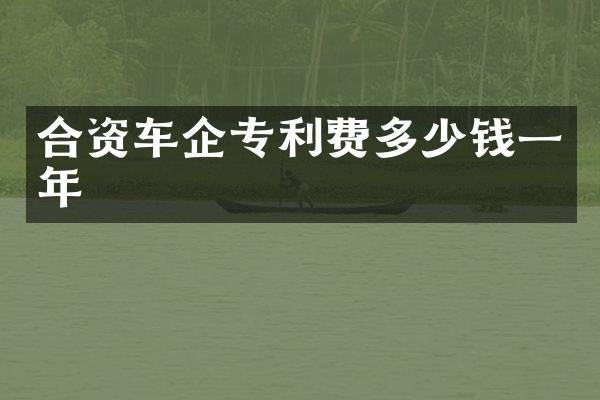 合资车企专利费多少钱一年
