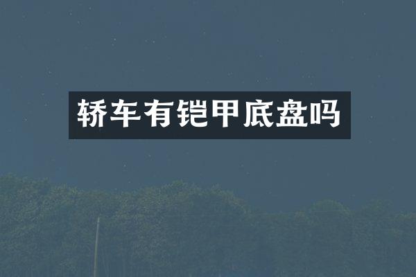 轿车有铠甲底盘吗