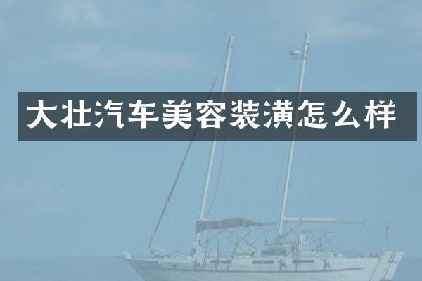 大壮汽车美容装潢怎么样
