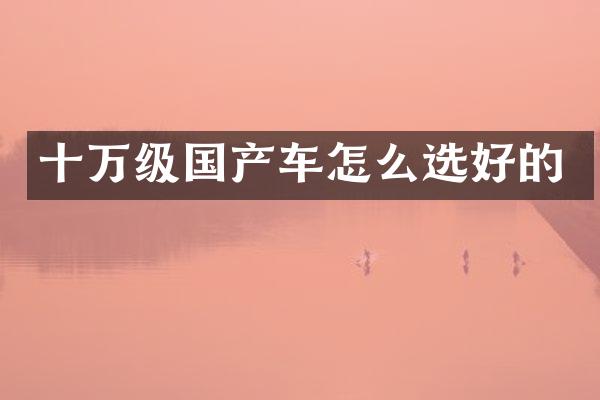 十万级国产车怎么选好的
