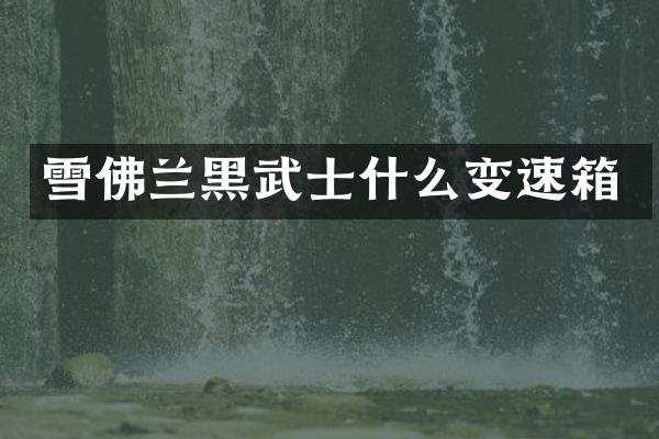 雪佛兰黑武士什么变速箱
