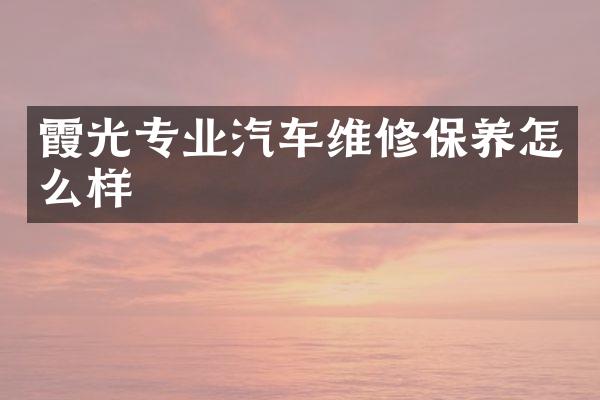 霞光专业汽车维修保养怎么样