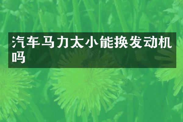 汽车马力太小能换发动机吗