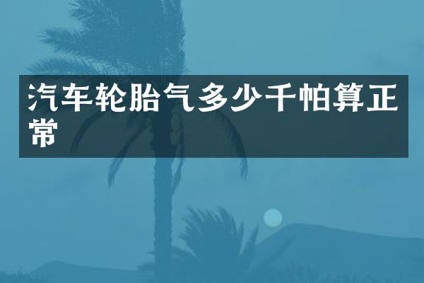 汽车轮胎气多少千帕算正常