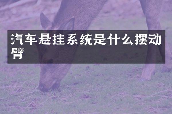 汽车悬挂系统是什么摆动臂