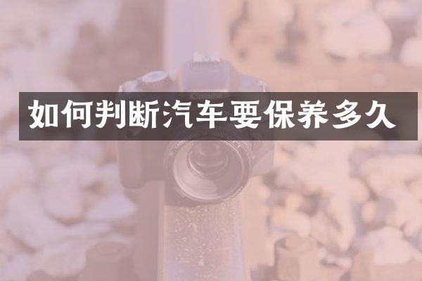 如何判断汽车要保养多久