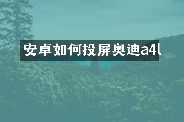安卓如何投屏奥迪a4l