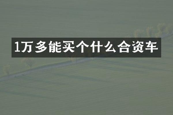 1万多能买个什么合资车