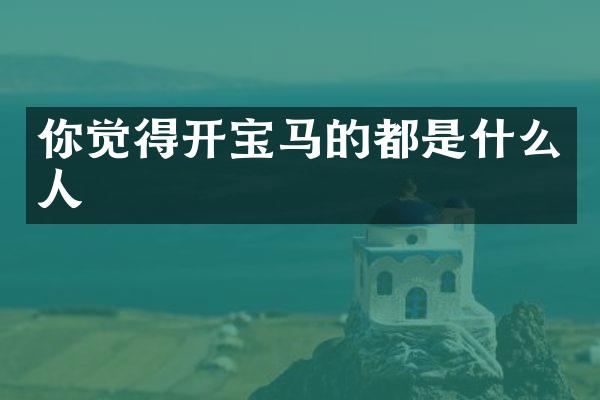 你觉得开宝马的都是什么人