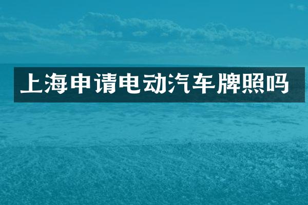 上海申请电动汽车牌照吗