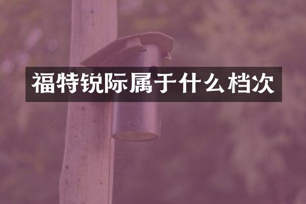 福特锐际属于什么档次