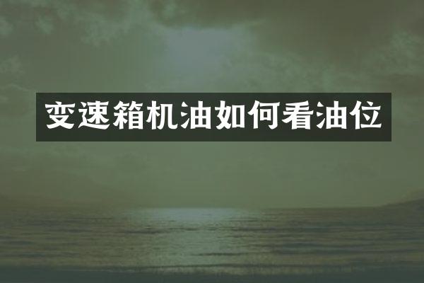 变速箱机油如何看油位