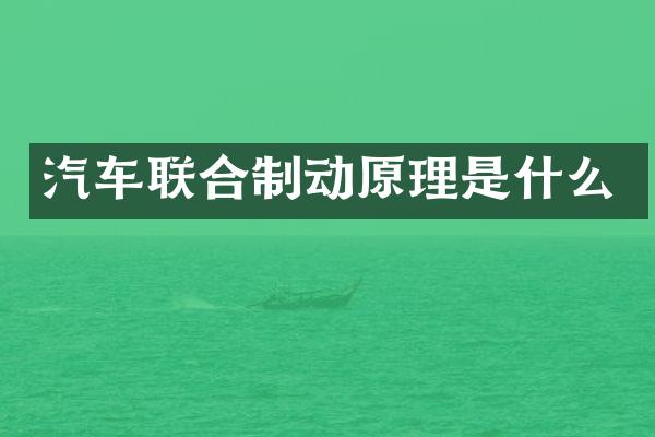汽车联合制动原理是什么