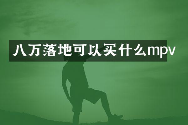 八万落地可以买什么mpv