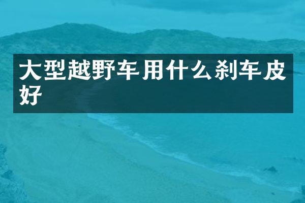 大型越野车用什么刹车皮好