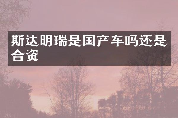 斯达明瑞是国产车吗还是合资