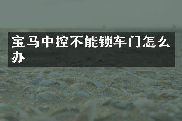 宝马中控不能锁车门怎么办