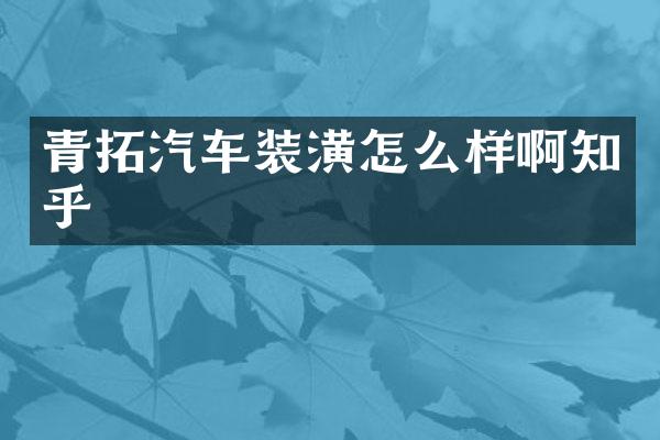 青拓汽车装潢怎么样啊知乎